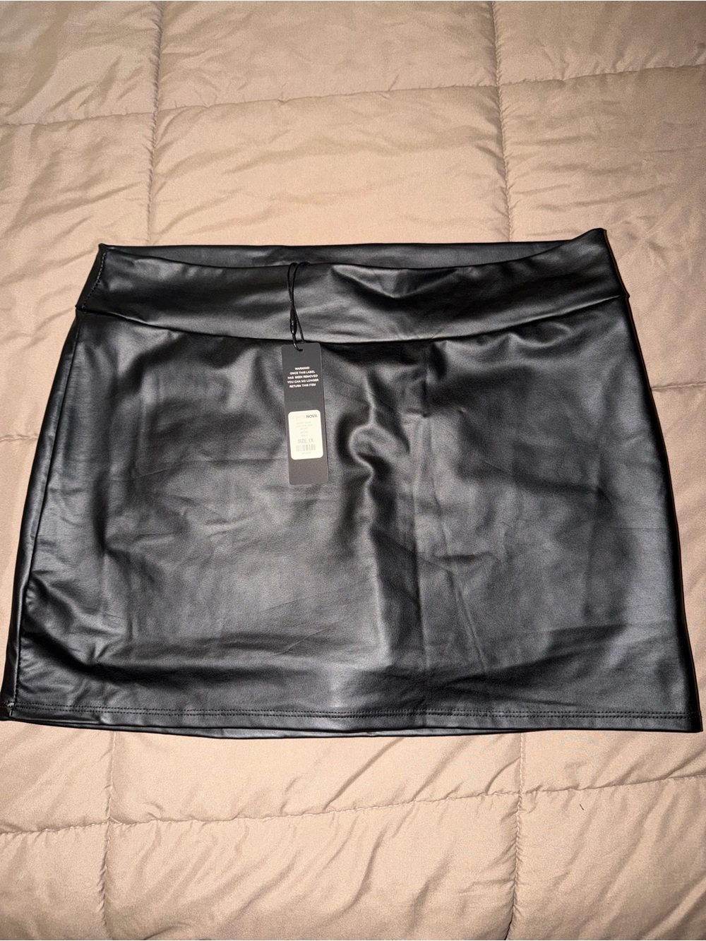 Fashion Nova - Missy Faux Leather Black Mini Skort